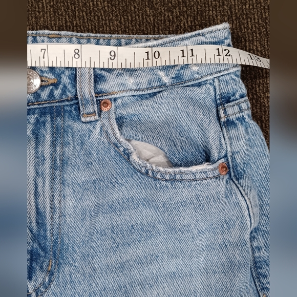Garage Mom Jeans Size 0 Distressed Ripped High Rise Grunge Raw Hem Cotton 24x27 - Picture 8 of 12